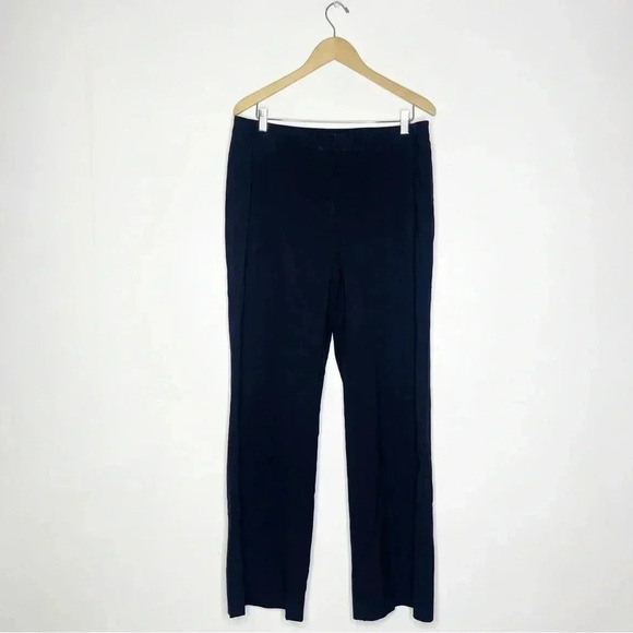 Lafayette 148 New York Black Wide Leg Wool Trousers Pants Size 14 - Picture 1 of 7
